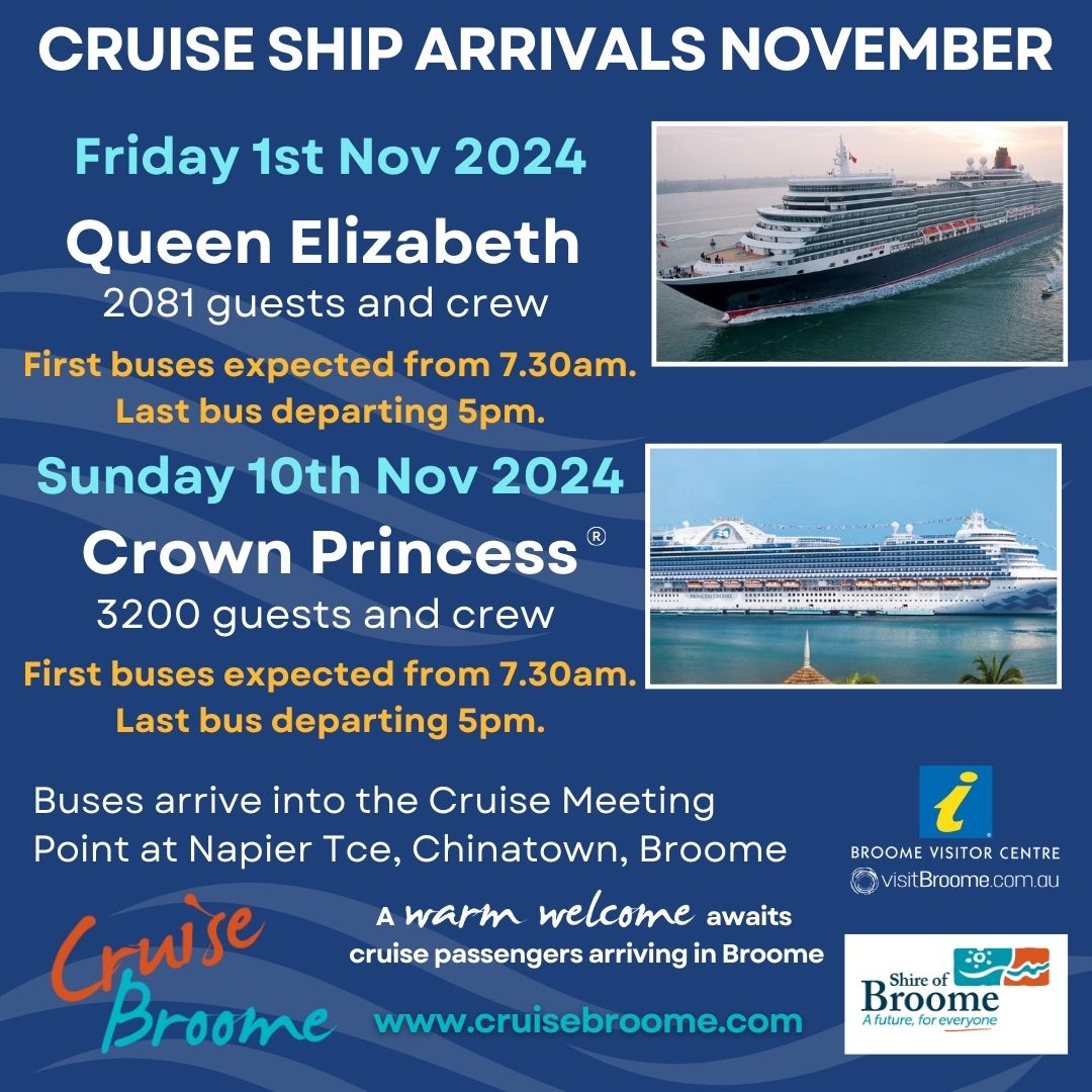 Sept 2024 Cruise Ship Arrivals in Broome, WA